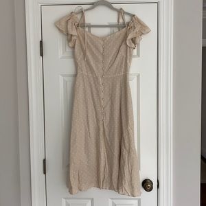 Gal Meets Glam polka dot off the shoulder dress